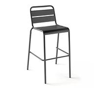 Oviala Chaise Haute de Jardin en métal Anthracite - Palavas