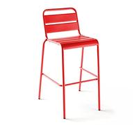 Oviala Chaise Haute de Jardin en métal Rouge - Palavas