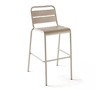 Oviala Chaise Haute de Jardin en métal Taupe - Palavas