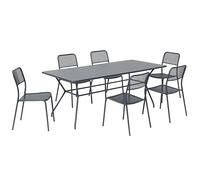 Oviala Ensemble Table et 6 chaises de Jardin Gris Anthracite
