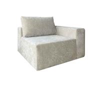 Oviala Fauteuil d'angle pour canapé modulable en Tissu avec Coussins écru - Hector