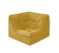 Oviala Fauteuil d'angle pour canapé modulable Velours 90 x 90 x 70 cm Jaune - Lizy