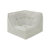 Oviala Fauteuil d'angle pour canapé modulable Velours côtelé 90 x 90 cm écru - Lizy