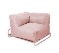 Oviala Fauteuil d'angle Salon de Jardin modulable et Structure Rose poudré - Mixi