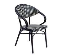 Oviala Fauteuil de bistrot Parisien en Aluminium Noir