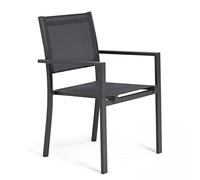 Oviala Fauteuil de Jardin Aluminium et textilène Gris