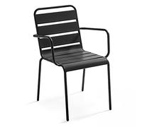 Oviala Fauteuil en métal Anthracite - Palavas