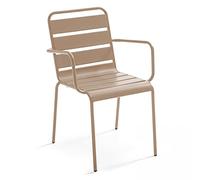 Oviala Fauteuil en métal Taupe - Palavas