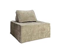 Oviala Fauteuil en Tissu pour canapé modulable avec Coussin Taupe - Tiby