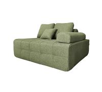 Oviala Fauteuil Gauche pour canapé modulable en Tissu avec Coussins Vert - Snuggy