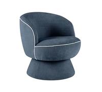 Oviala Fauteuil pivotant en Tissu Bleu foncé