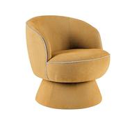 Oviala Fauteuil pivotant en Tissu Jaune