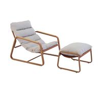 Oviala Fauteuil Relax en Acier et textilène avec Repose-Pieds Terracotta