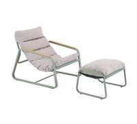 Oviala Fauteuil Relax en Acier et textilène avec Repose-Pieds Vert Cactus