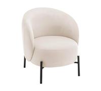 Oviala Fauteuil Relax en métal et Tissu écru