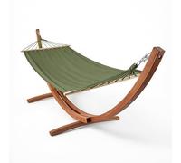 Oviala Hamac sur Pied en Bois Vert Cactus