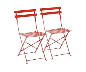 Oviala Lot de 2 chaises Pliantes en Acier Rouges