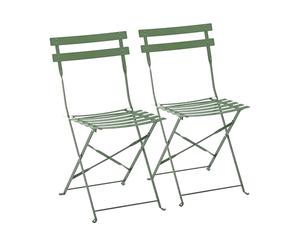 Oviala Lot de 2 chaises Pliantes en Acier Vert Cactus