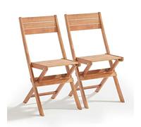 Oviala Lot de 2 chaises Pliantes en Bois d'eucalyptus