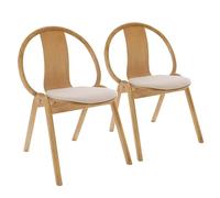 Oviala Lot de 2 chaises Style scandinave en Bois d'orme