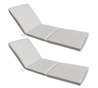 Lot de 2 coussins pour bain de soleil 186 x 53 cm polyester taupe Tikal - Oviala