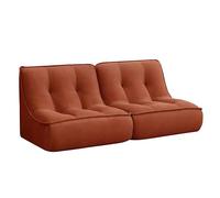 Oviala Lot de 2 fauteuils modulable en Velours côtelé 160 x 90 cm Terracotta - Lizy