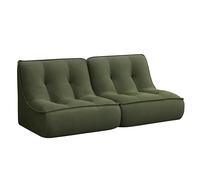 Oviala Lot de 2 fauteuils modulable en Velours côtelé 160 x 90 x 70 cm Vert - Lizy