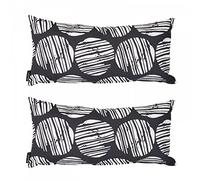 Oviala Lot de 2 Petits Coussins Polyester Noir 40 x 20 x 8 cm