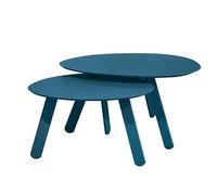 Oviala Lot de 2 Tables Basses gigognes de Jardin Bleu Pacific