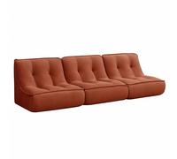 Oviala Lot de 3 fauteuils modulable en Velours côtelé 240 x 90 cm Terracotta - Lizy