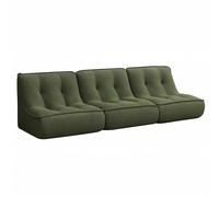 Oviala Lot de 3 fauteuils modulable en Velours côtelé 240 x 90 x 70 cm Vert - Lizy