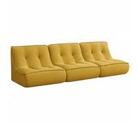 Oviala Lot de 3 fauteuils modulable Velours côtelé 240 x 90 x 70 cm Jaune - Lizy