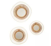 Oviala Lot de 3 miroirs en métal Forme Organique 31 cm