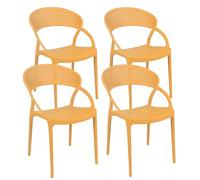 Oviala Lot de 4 chaises de terrasse Jaune Moutarde