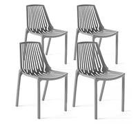 Oviala Lot de 4 chaises en Plastique Gris