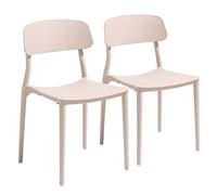 Oviala Lot de Deux chaises en polypropylène Rose