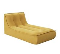 Oviala Méridienne pour canapé modulable Velours côtelé 165 x 80 x 70 cm Jaune - Lizy