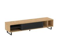 Oviala Meuble TV 160 cm Effet Bois Clair
