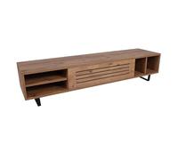 Oviala Meuble TV 160 cm Effet Bois foncé