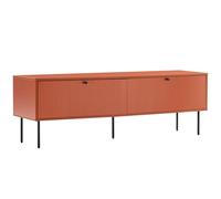 Oviala Meuble TV 2 Portes en Acier et MDF décor mélaminé 150 cm Orange