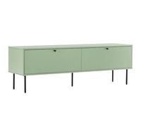 Meuble TV 2 portes en acier et MDF décor mélaminé 150 cm vert sauge - Oviala