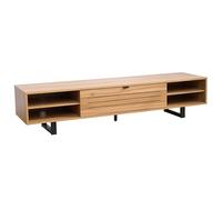 Oviala Meuble TV 2 Portes rectangulaire L160 cm Bois Clair