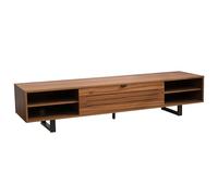 Oviala Meuble TV 2 Portes rectangulaire L160 cm Bois foncé