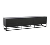 Oviala Meuble TV 3 Portes rectangulaire L180 cm Noir