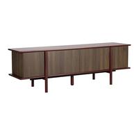 Oviala Meuble TV Effet Bois 4 Portes 180 cm borderaux