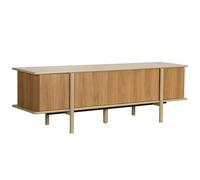 Oviala Meuble TV Effet Bois 4 Portes 180 cm crème