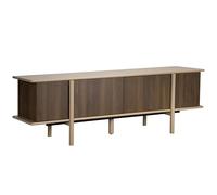 Oviala Meuble TV Effet Bois 4 Portes 180 cm Taupe