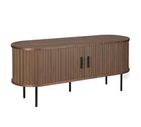 Oviala Meuble TV en mélaminé et Acier 120 cm Noyer