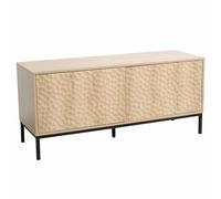 Oviala Meuble TV rectangulaire 2 Portes L120 cm Bois Clair