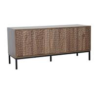 Oviala Meuble TV rectangulaire 2 Portes L120 cm Bois foncé